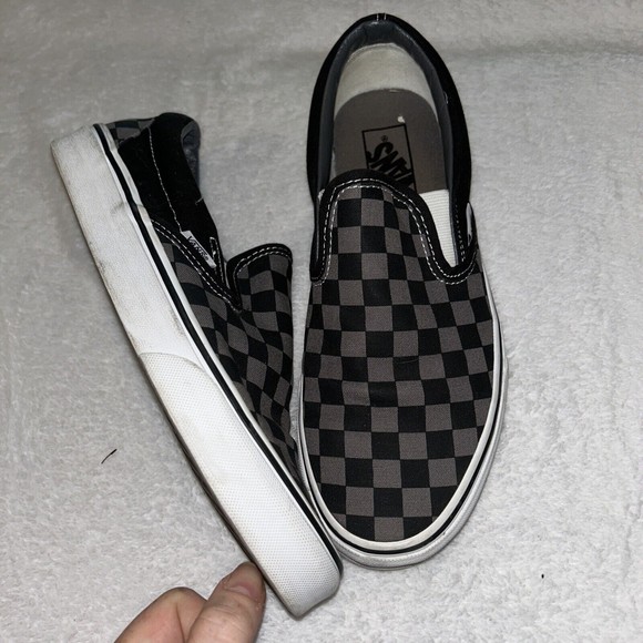 Vans Other - Vans Classic Slip On Checkered Canvas Shoes Black and Gray. Men’s 7.5